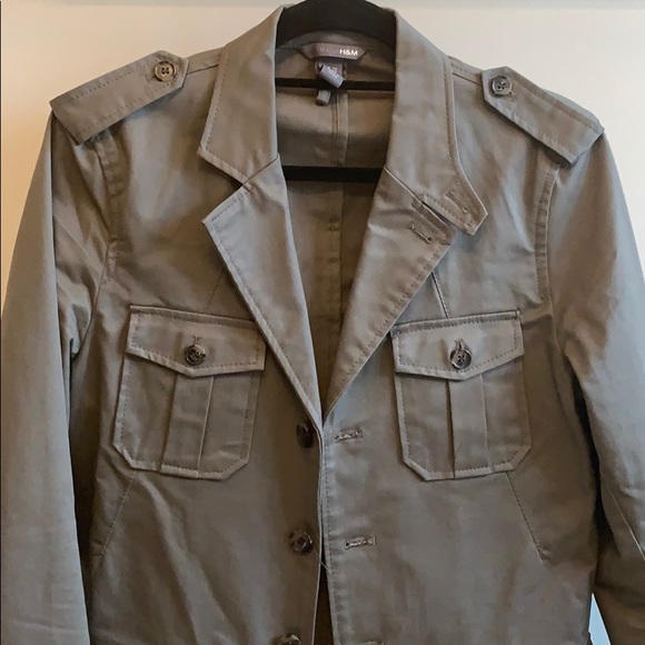 Forest green military style jacket - Picture 2 of 7